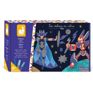 ERYI-- Coffret Paillettes Héros - Les Ateliers Du Calme - Kit Loisir Créatif Enfant - 3 Tableaux À Décorer - Apprentissage Motricité Fine Et Concentration - Dès 6 Ans, J07920 - Neuf