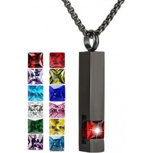 Colliers D'urne (Rubis) Pour Cendres Urnes Cubiques En Pierre De Naissance Pour Cendres Humaines Urne Funéraire Commémorative Médaillon Souvenir Bijoux Pour Cendres - Neuf