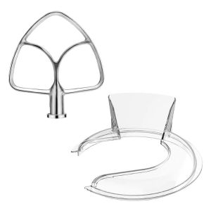 Bouclier verseur pour bol m&eacute;langeur kitchenaid 4.5-5QT et palette de m&eacute;lange - Neuf