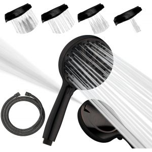 JGD-Sparkpod 10-Setting High Pressure Shower Head - Luxury 13 cm High Flow Hand Held Shower Head with High Pressure Jets - Premium ABS and Stainless Steel Hose (Oil Rubbed Bronze) - Neuf