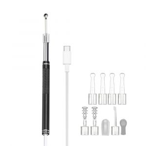 Endoscope pour l'extraction du c&eacute;rumen avec cam&eacute;ra et lumi&egrave;re LED, connexion USB, compatible avec les t&eacute;l&eacute;phones et les tablettes - Neuf