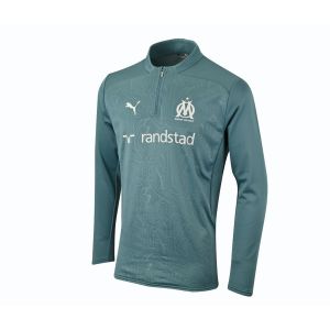 Sweat D'entraînement Joueur Puma Om Trg 1/4 Zip Top Jr Bleu Pétrole 164 Cm - Neuf