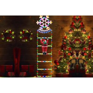 Guirlande Lumineuse De No&euml;l De 1,7 M Avec 160 Led Et P&egrave;re No&euml;l, Pour D&eacute;coration Int&eacute;rieure/Ext&eacute;rieure, 8 Modes D'&eacute;clairage, &Eacute;tanche - Neuf