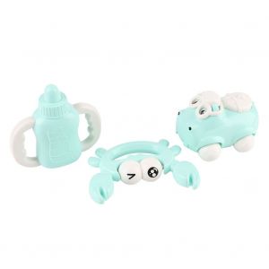Lot De 3 Hochets En Plastique Pour Nouveau-Ne, Jouet Musical, Clochette De Lit (Vert) - Neuf