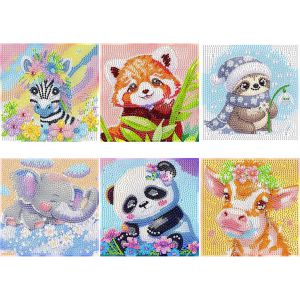 Oayew-6 Pi&egrave;ces Diamond Painting Enfant, Peinture Diamant Kit Complet, Strass Diamond Painting Personnalis&eacute;, Broderie Enfant Pour Maison Salon D&eacute;coration (Style D) - Neuf
