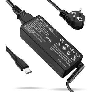 Chargeur USB-C 65 W pour Ordinateur Portable Compatible avec Lenovo Thinkpad/Yoga/Chromebook/IdeaPad, Adaptateur Secteur de Type C &agrave; Charge Rapide - Neuf
