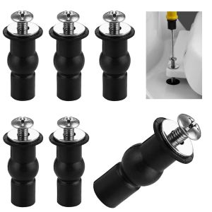 6 PCS Abattant WC Fixations Charni&egrave;res Vis Fixation Abattant WC Universel Toilettes &agrave; Charni&egrave;re Fixations WC Si&egrave;ge Charni&egrave;re de Si&egrave;ge de WC de Boulons &agrave; Expansion en Caoutchouc Vis Fixation - Neuf