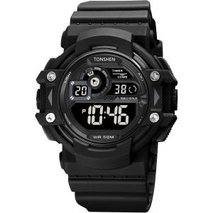 Eryi-Sport Montre Homme Outdoor Militaire Led Digitale Alarme Chronomètre Montres Bracelet 50m Etanche Plastique Er Caoutchouc - Neuf