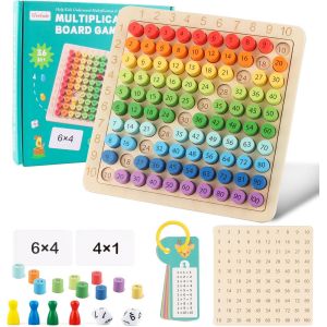 ERYI-Tables De Multiplication, Table Multiplication Montessori, Jeux De Plateau Table De Multiplication En Bois Montessori, Montessori Multiplication Pour 3 Ans Apprendre À Chiffres Facilejeux - Neuf