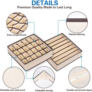 4 Pcs Rangement Chaussette Gorge Commode Bebe Chaussettes Placard Compartiment Armoire Closet Tissu Lingerie Detiroir Hemnes Meuble des Rangements Organizers Organiser Bo&icirc;tes Organiseur Rigide - Neuf