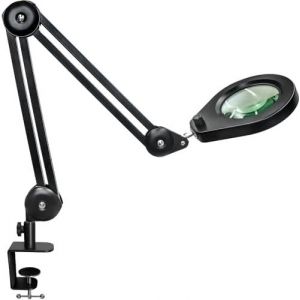 - Lampe Loupe Led 105 Mm 5x, Lampe De Travail Professionnelle - Bras Haut De Gamme / 5 Couleurs À Intensité Variable, 790 Lm / Portée De 90 Cm / Nouvelle Pince De 6,4 Cm Et Interrupteur Rotatif - Neuf