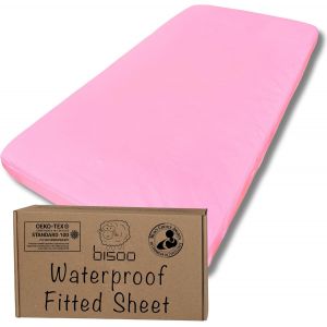 Bisoo Drap Housse 75x95 / 75x100 Impermeable - Drap Housse Alese Protege Matelas Bebe Pour Tour De Parc Et Lit Bebe - 100% Jersey Oeko-Tex - 1 Drap Impermeable Gris 95x75 / 100x75 Cm - Neuf