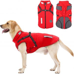 Jgd-Manteau Chien Avec Harnais Int&eacute;gr&eacute;, Manteaux D'hiver Pour Chien Chaud En Polaire Impermeable, Veste Hiver Avec R&eacute;fl&eacute;chissante Pour Petits, Moyens Et Grands Chiens - Neuf