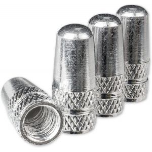 Kal-Bouchon De Valve En Aluminium, Lot De 4, Bouchons Argents Compatibles Avec Les Valves Presta Et Françaises, Cache-Pneus Pour Chambres À Air De Vélo, Bouchons Valve Velo, Bouchon De Valve Presta V - Neuf