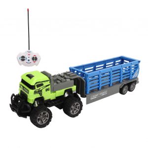 Camion de transport telecommande sans fil, vehicule de chantier avec eclairage, echelle 1:43 - Neuf