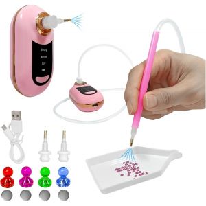 Ayuhr-Stylo De Peinture Diamant Électrique Avec Pompe À Vide - Pas De Taches De Cire - Design Ergonomique À Double Usage - Comprend 4 Positionneurs De Diamant Et 2 Têtes De Rechange - Kit D'outils - Neuf