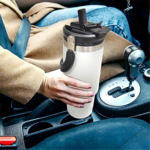 Bouteille Isol&eacute;e Sous Vide En Acier Inoxydable De 20 Oz Tasse &Agrave; Caf&eacute; De Voyage &Agrave; Double Paroi Isol&eacute;e Avec Poign&eacute;e - Neuf