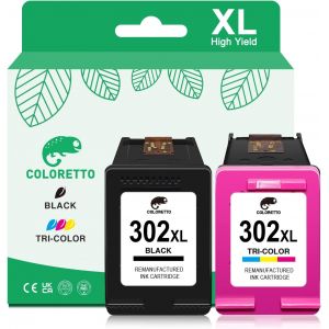 302XL pour HP Cartouche 302 Noir et Couleur Deskjet 3639 3630 3636 3633 3634 1110 2130 2132 Envy 4520 4525 4527 4528 OfficeJet 3830 3831 5232 4650 4656 5255 Remplacement Cartouches d'encre - Neuf