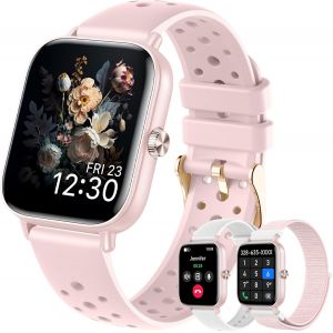 Checarzhn--No1-Montre Connectée Pour Femme, Appels Et Whatsapp, 1,83"" Pour Femme, Montre Intelligente, 120 Modes Sportifs, Podomètre, Sommeil, Fréquence Cardiaque, Ip67 Fitness Tracker Pour Android Ios, - Neuf