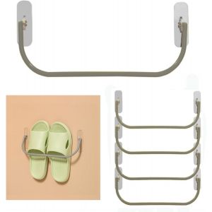 Cauc-5 Pi&egrave;ces &Eacute;tag&egrave;re Chaussures Pour Montage Mural Porte, &Eacute;tag&egrave;re Chaussures Support Mural Set, &Eacute;tag&egrave;re Chaussures Murale, Porte-Chaussures Pliant &Agrave; Suspendre, Montage Mural Sans Per&ccedil;age &iquest;Gris&iquest; - Neuf