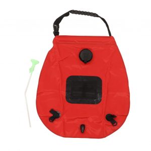 Sac de douche solaire pliable et portable, avec pommeau de douche, pour camping, randonnee, voyage, 20 L, rouge - Neuf