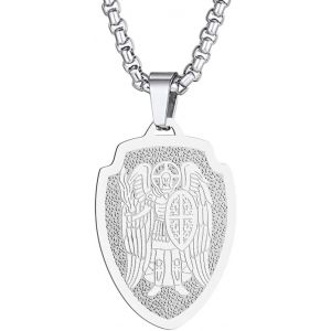 Kal-Collier Saint Christophe Avec Pendentif Saint Michel George Barbara Pour Homme Et Femme Le Sceau Des Sept Archanges Médaille Religieuse Médaille Disque Bijoux Cadeau Chrétien - Neuf