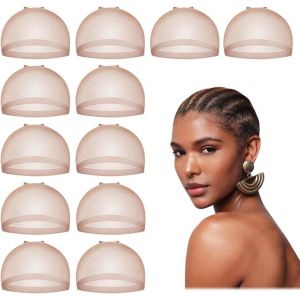Kalanka-Bonnet Perruque Transparente, Filet Perruque Pour Femme, Hd Wig Caps, Marron Fonc&eacute; 12 Pi&egrave;ces - Neuf