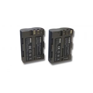 Lot de 2 batteries vhbw Li-Ion 2000mAh (7.2V) pour appareil photo Nikon D80, D90, D900, DSLR D700 comme EN-EL3, EN-El3A, EN-EL3E. - Neuf