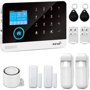 Kit Système D'Alarme Maison 4G - 10 Pièces - Alarme Maison Sans Fil Intelligent Wifi Avec App - Détecteur De Mouvement, Télécommandes, Capteur De Fenêtre Et De Porte, Sirène, Compa[MAT790236] - Neuf