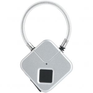 Cadenas intelligent a empreinte digitale, cadenas sans cle, cadenas a cable metallique, chargement USB (argent) - Neuf