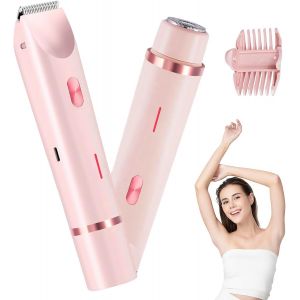 Oayew-Rasoir Intime &Eacute;lectrique Pour Femme, 2 En 1, &Eacute;lectrique, &Eacute;tanche Ipx7, Pour La Zone Intime, Le Bikini, Pour Le Visage, Le Corps, Les Jambes, Les Bras - Neuf