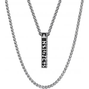 Collier Viking Homme, Pendentif Anneau De M&ouml;bius Acier Inoxydable, Cordon Cuir Pendentif Runique Rond/Triangle/Infini/Barre/Troll, Bijoux Amulette Porte Bonheur - Neuf