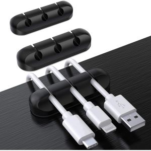 Clips Câble Organisateur Bureau, Lot de 3 Support de Câble, Organisateur de Cordon, Gestion des Cables, Câble Rangement pour USB Câbles de Chargeur/Souris/Écouteur/PC - Neuf
