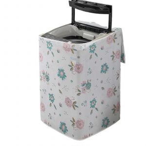 Housse pour machine a laver, motif floral (3 fleurs violettes), 60 x 63 x 87 cm - Neuf