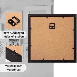 3D Cadre Bo&icirc;te avec Planche en Toile 20x20cm Cadre Profond Vitre en Verre pour M&eacute;dailles, Billets et Photos (Blanc) - Neuf
