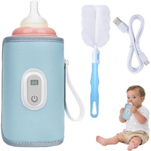 Usb Baby Bottle Heater,Portable Usb Bottle Warmer With Lcd Display,Adjustable Temperatures Bottle Warmer,5 Adjustable Temperatures,Bottle Warmer For Home,Outdoor,Travel (D) - Neuf