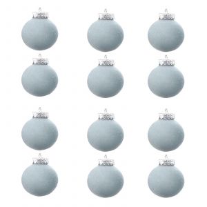 12 Pcs Velours Arbre de No&euml;l boules, 3.14 Pouces ont Afflu&eacute; de No&euml;l D&eacute;coratif Suspendu Balles, des Balles en Plastique pour Arbre de No&euml;l - Neuf