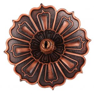 Bruleur d'encens multifonctionnel en forme de lotus, base en cuivre antique (forme de lotus Sambo) - Neuf