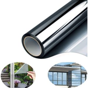 (40x200cm) Film miroir unidirectionnel pour fenêtre, protection solaire anti-UV, film autocollant - Neuf