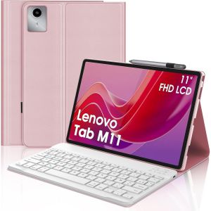 Chenquansarl-Etui Clavier Pour Lenovo Tab M11 11""2024,Azerty Clavier Bluetooth Sans Fil Magnétique Pour Lenovo Tablette M11 11""Tb-330xu/330fu,Rose - Neuf