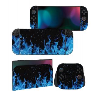 Eryi-Autocollant Pour Nintendo Switch 2 Manette & Console & Joycon & Dock,Sticker Skin Decal Pour Switch 2 Accessoires Protection - Flamme Bleue - Neuf