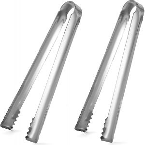 Pinces De La Glace, Pack De 2 6.3 Pouces En Acier Inoxydable Petits Pinces De La Glace Avec Des Dents Pointues Pour Faciliter L'adhérence De La Glace, Pour Seau À Glace, Les Glaçons, Le Sucre, Le Café, Le Bar, Le Service Des Aliments - Neuf