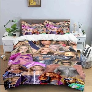 Parure De Lit Avec Housse De Couette Et Taie D'oreiller Pour Garcon S Et Filles, Motif Chanteuse Pop B-Beyonce, Pour Lit Double, Queen Ou King Size - Neuf