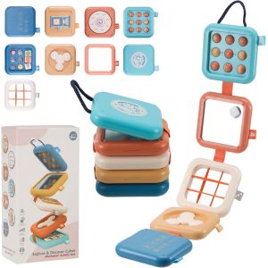 KAL-Montessori Busy Board Jouet De Voyage Pour B&eacute;b&eacute; &Agrave; Partir De 1 An Jouet Montessori 8 En 1 Pour Gar&ccedil;ons Et Filles Jouet &Eacute;ducatif, Favorise La Motricit&eacute; Et La Cognition, Jouet De Voyage Id&eacute;al - Neuf