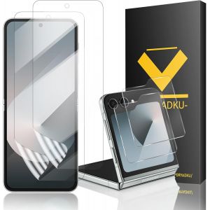 CAUC-(2 Pi&egrave;ce) Verre Tremp&eacute; pour Samsung Galaxy Z Flip 6 5G +Cam&eacute;ra Protecteur(2 Pi&egrave;ces), Anti-empreintes digitales, 9H Duret&eacute;, 3D Couverture Compl&egrave;te Protection &Eacute;cran - Neuf