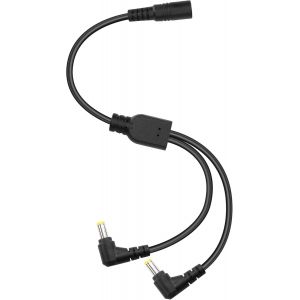 DC5525 Câble répartiteur en Y 18 AWG DC 5,5 mm x 2,5 mm droit femelle vers double angle droit 90 degrés DC 5,5 mm x 2,5 mm mâle câble d'alimentation pour appareils photo, ordinateurs - Neuf