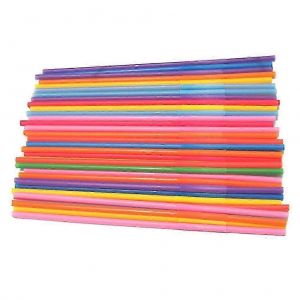300 pcs pailles colorées 13 pouces pailles paille en plastique emballage en vrac néon pailles en plastique couleurs assorties paille - Neuf