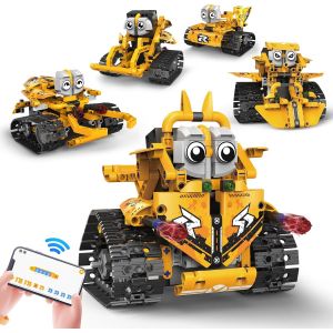 Lbgwp60-Robot Technic Télécommandé Pour Enfants, 5 En 1, Application Et Télécommande, Kits De Construction De Chars Technic Robot, 604 Pièces, Cadeau D'anniversaire Pour 8, 9, 10, 11, 12 Ans Et Plus - Neuf