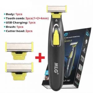 Rasoir Électrique Pour Hommes Et Femmes, Tondeuse Portable Pour Tout Le Corps, Usb, Lame En Forme De T, Rasoir Pour Barbe Et Ati Elles, 2 Pièces De Rechange-Trousse - Neuf
