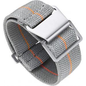 Bracelet De Montre Élastique Nylon Style Marine Nationale Parachute Bracelet Montre En Tissu Remplacement Avec Crochet Boucle Noir/Argenté Homme Femme 13 Couleurs,3 Tailles 18/20/22mm.[U1213] - Neuf